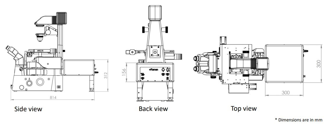 uRaman-i Integrated Raman Microscope Drawing